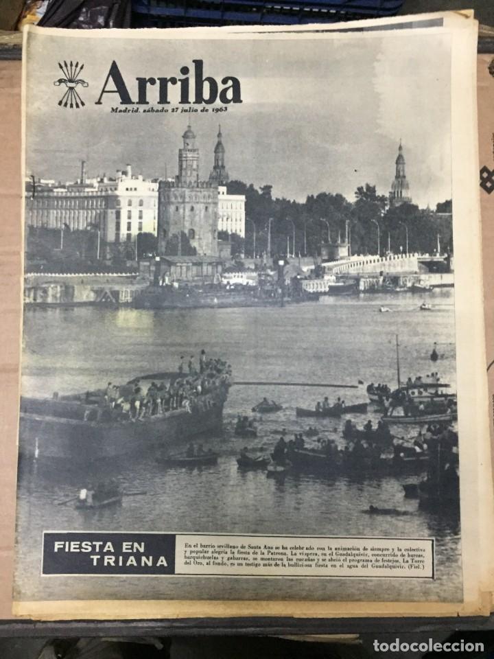 Coleccionismo de revistas y peri&oacute;dicos: ARRIBA (27-7-1963) FIESTA EN TRIANA SEVILLA FRANCO EN BURGOS VALLE DE LOS CAIDOS