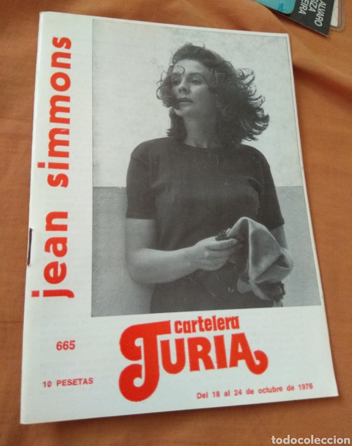 Coleccionismo de revistas y peri&oacute;dicos: Revista Cartelera Turia N&ordm;665 - A&ntilde;o 1976 - Portada Jean Simmons - Contraportada Luis Pastor
