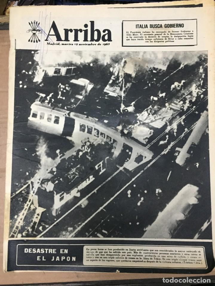 Sammeln von Zeitschriften und Zeitungen: ARRIBA (12-11-1963)TREN ACCIDENTE JAPON HOMENAJE XIMENEZ SANDOVAL ELECCIONES AYUNTAMIENTO DE MADRID