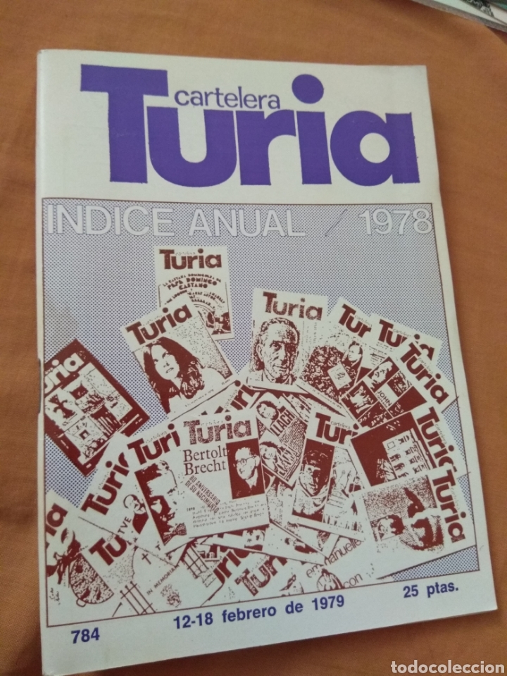 Coleccionismo de revistas y peri&oacute;dicos: Revista Cartelera Turia N&ordm;784 - A&ntilde;o 1979 - Portada Indice Anual 1978