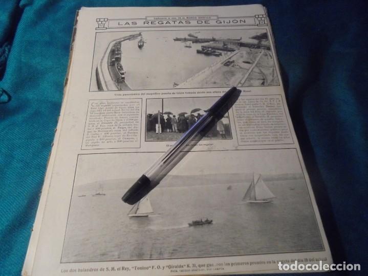 Coleccionismo de Revistas y Peri&oacute;dicos: RECORTE : LAS REGATAS DE GIJON. MUNDO GRAFICO, JULIO 1912