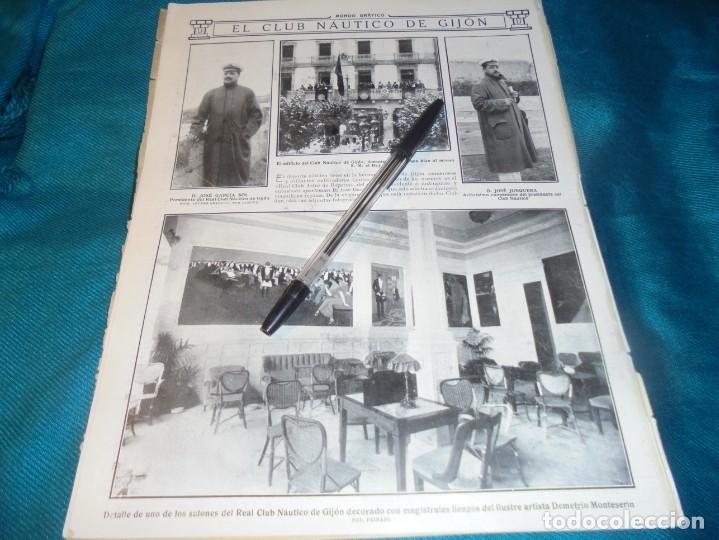 Coleccionismo de Revistas y Peri&oacute;dicos: RECORTE : EL CLUB NAUTICO DE GIJON. MUNDO GRAFICO, JULIO 1912