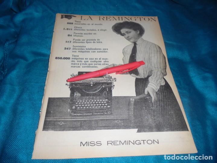 Coleccionismo de Revistas y Peri&oacute;dicos: RECORTE : PUBLICIDAD MAQUINA DE ESCRIBIR REMINGTON. MUNDO GRAFICO, NOVMBRE 1912