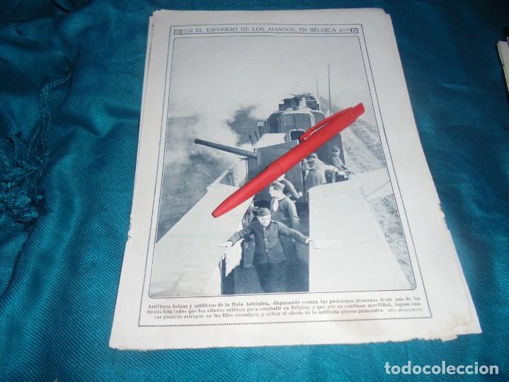 Coleccionismo de Revistas y Peri&oacute;dicos: RECORTE : ARTILLEROS BELGAS DISPARANDO CONTRA POSICIONES ALEMANAS. MUNDO GRAFICO, NOVMBRE 1914