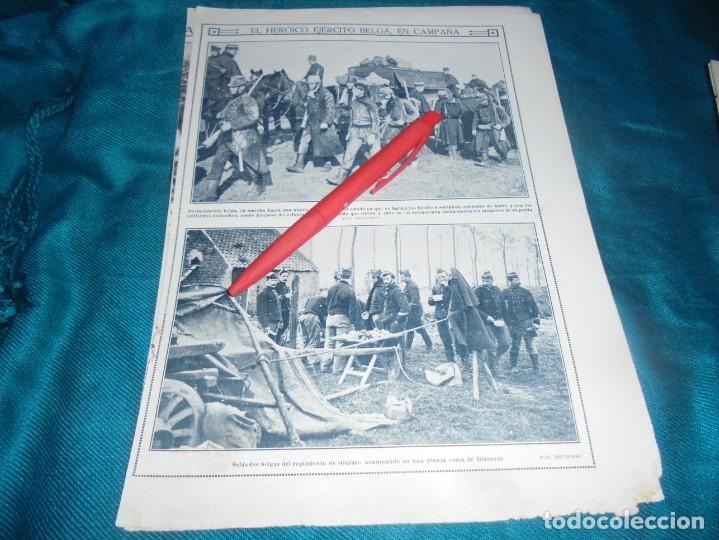 Coleccionismo de Revistas y Peri&oacute;dicos: RECORTE : EL HEROICO EJERCITO BELGA, EN CAMPA&Ntilde;A. MUNDO GRAFICO, NOVMBRE 1914