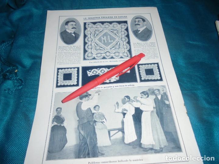 Coleccionismo de Revistas y Peri&oacute;dicos: RECORTE : INDUSTRIA ENCAJERA EN ESPA&Ntilde;A. PALILLERAS DE CAMARI&Ntilde;AS. MUNDO GRAFICO, NOVMBRE 1914