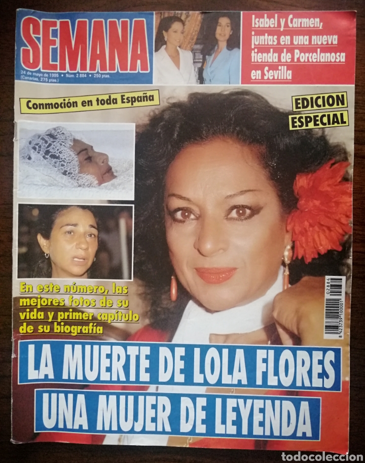 Coleccionismo de revistas y peri&oacute;dicos: SEMANA. 1995. LA MUERTE DE LOLA FLORES. ENVIO CERTIFICADO INCLUIDO.