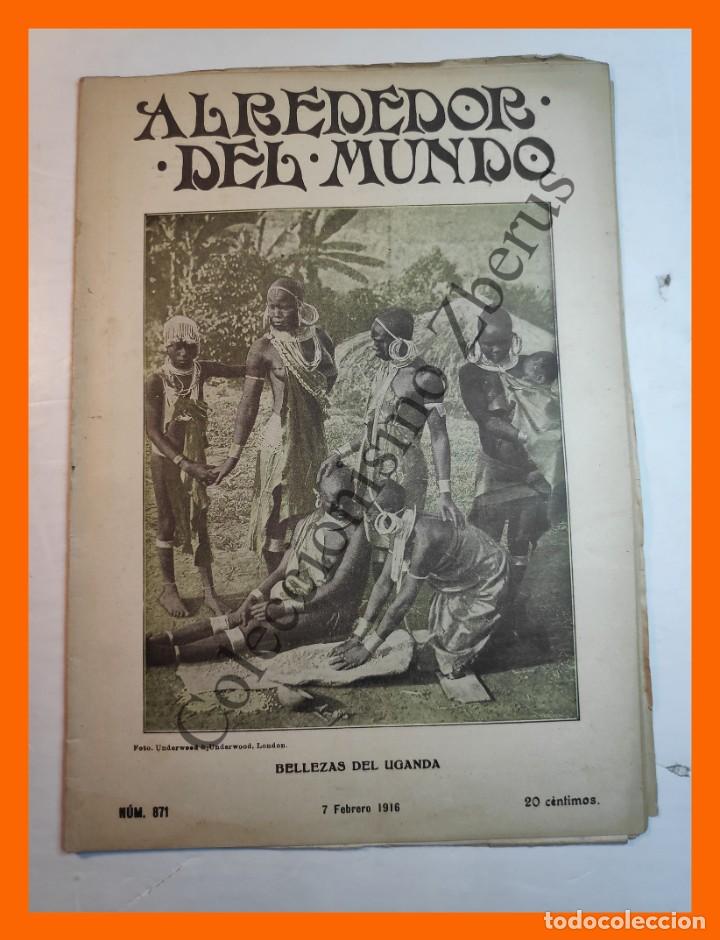 Coleccionismo de Revistas y Peri&oacute;dicos: Alrededor del Mundo n&ordm; 871 7 Febrero 1916 - Aposentos de Felipe II; Hidroplano de combate; Gansos