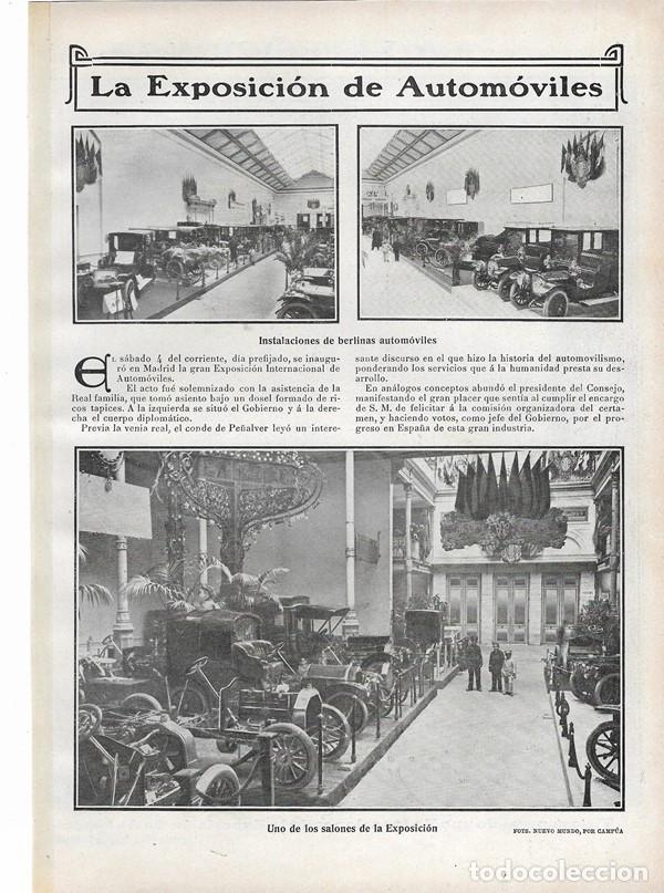 Coleccionismo de Revistas y Peri&oacute;dicos: 1907 HOJA REVISTA MADRID PALACIO DE BELLAS ARTES EXPOSICI&Oacute;N INTERNACIONAL DEL AUTOM&Oacute;VIL