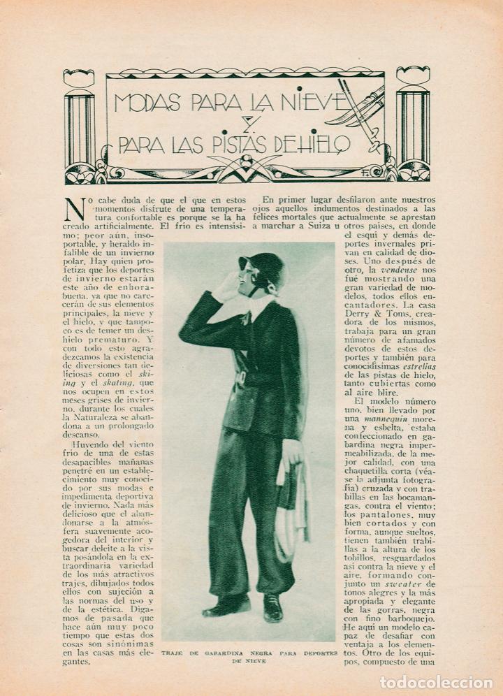 Sammeln von Zeitschriften und Zeitungen: * MODA FEMENINA *Modas para la nieve y las pistas de hielo/ Ada Lyncon - 1934