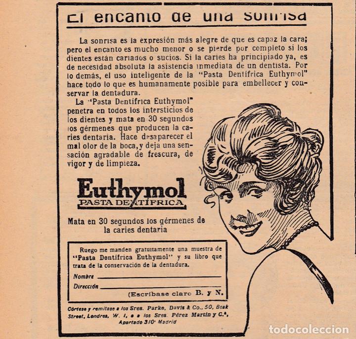 Coleccionismo de Revistas y Peri&oacute;dicos: Publicidad pasta dent&iacute;frica EUTHYMOL - 1923
