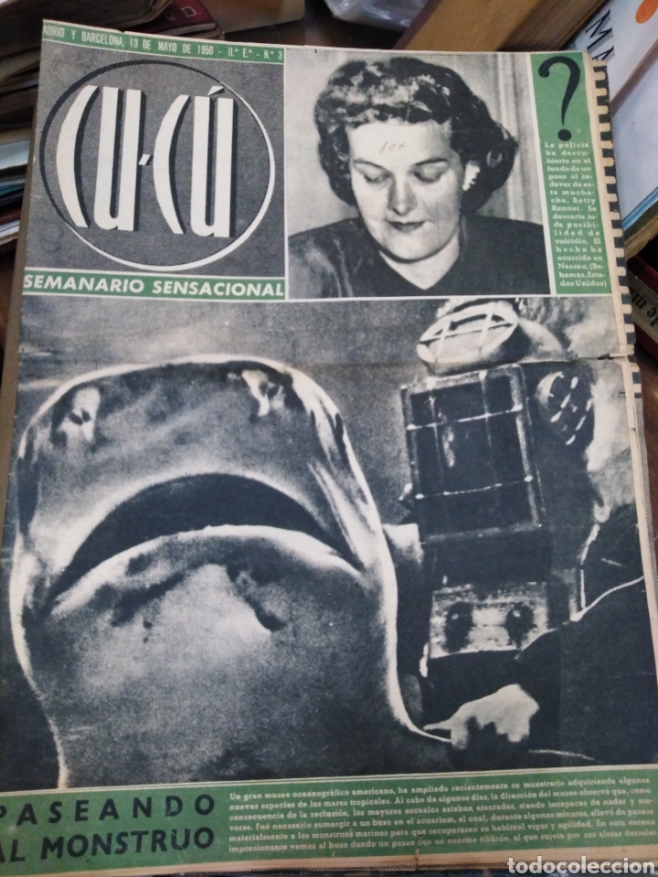 Collection Magazines and Newspapers: CU-CU SEMANARIO SENSACIONAL-13 DE MAYO DE 1950,N&deg;3,PROFUSAMENTE ILUSTRADO