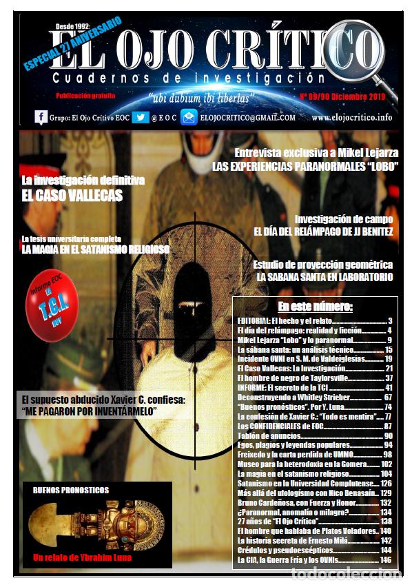 Coleccionismo de Revistas y Peri&oacute;dicos: El Ojo Cr&iacute;tico n&ordm; 89/90. 150 p&aacute;ginas. Mikel Lejarza. Abducci&oacute;n Xavier C., Satanismo, TCI, MISTERIO
