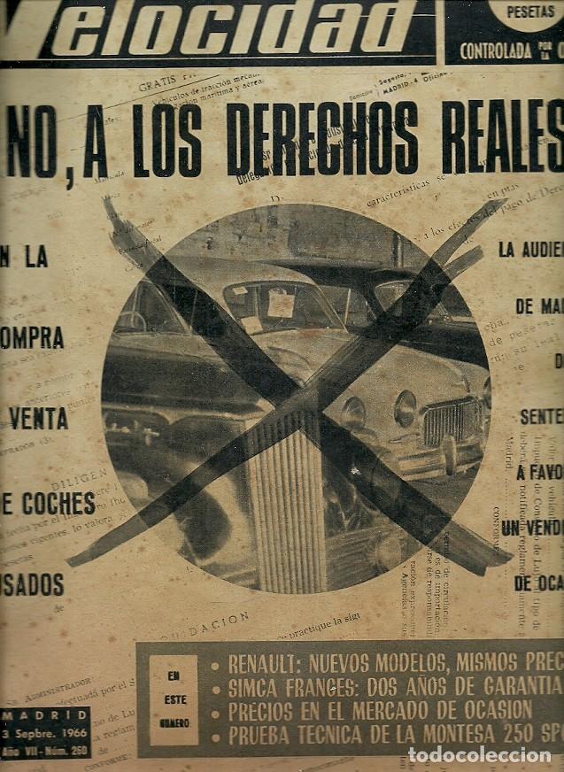Coleccionismo de Revistas y Peri&oacute;dicos: REVISTA GRAFICA DEL MOTOR VELOCIDAD N&ordm; 260 RENAULT SIMCA FRANCES
