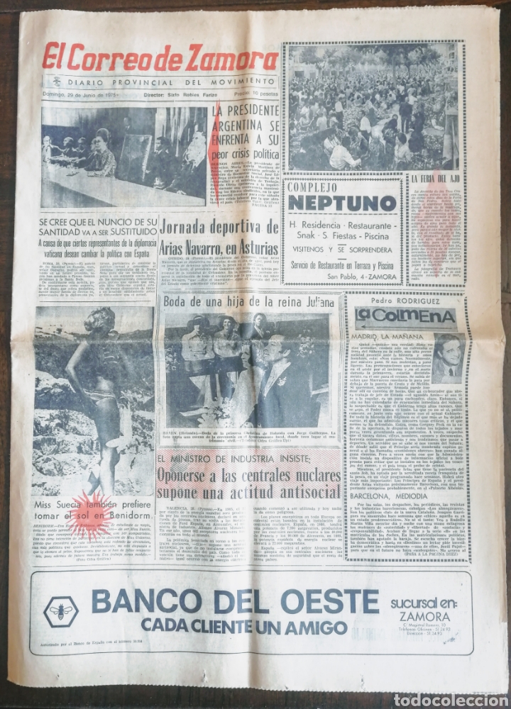 Coleccionismo de Revistas y Peri&oacute;dicos: EL CORREO DE ZAMORA - FALANGE 1975 - ENVIO CERTIFICADO INCLUIDO.