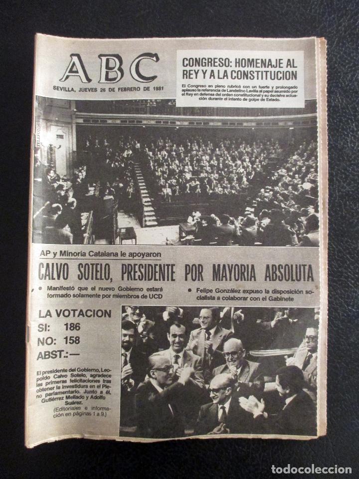 Coleccionismo de Revistas y Peri&oacute;dicos: ABC 26 FEBRERO 1981. CALVO SOTELO PRESIDENTE. FRAGA, TEJERO. 23F.