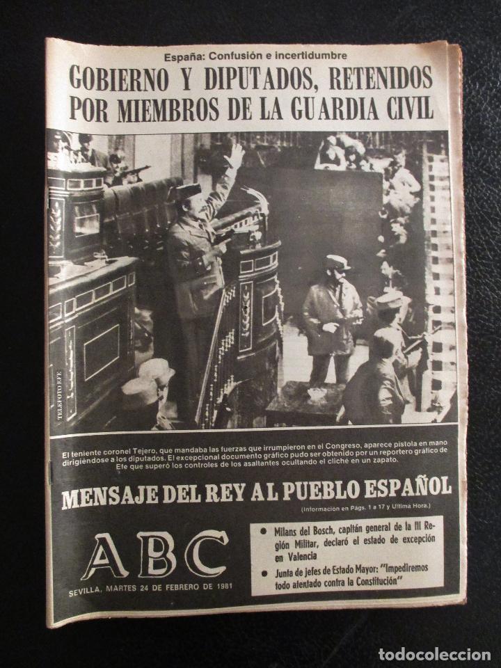 Coleccionismo de Revistas y Peri&oacute;dicos: ABC 24 FEBRERO 1981. GOBIERNO Y DIPUTADOS RETENIDOS. TEJERO. 23F