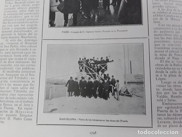 Coleccionismo de revistas y peri&oacute;dicos: TOLOSA TOLOSANOS VISITA TOLOSANOS A BARCELONA 3 HOJAS REVISTA A&Ntilde;O 1909