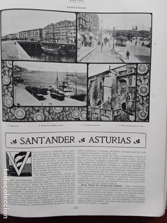 Collezionismo di Riviste e Giornali: PRINCIPALES INDUSTRIAL SANTANDER ASTURIAS GIJON 8 HOJAS A&Ntilde;O 1909