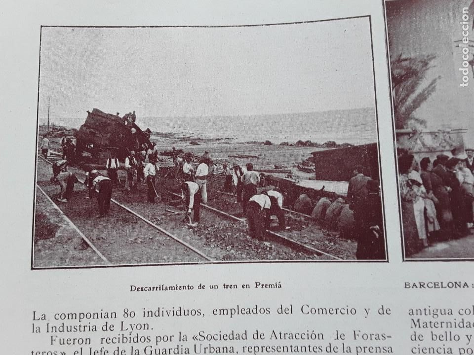 Collection Magazines and Newspapers: DESCARRILAMIENTO DE UN TREN EN PREMIA HOJA A&Ntilde;O 1909