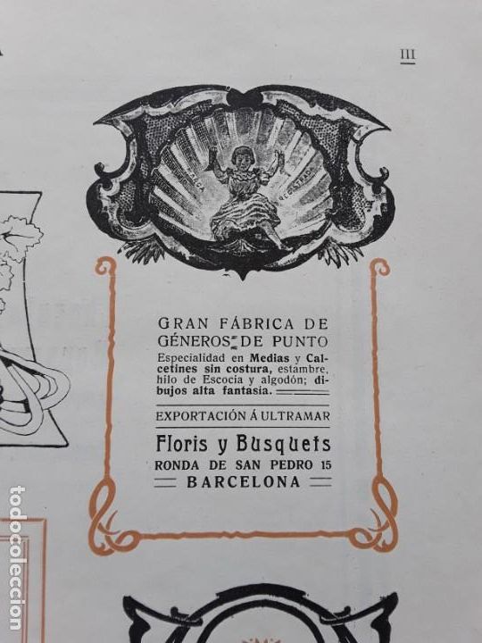 Colecionismo de Revistas e Jornais: GRAN FABRICA DE GENEROS DE PUNTO FLORIS Y BUSQUETS BARCELONA HOJA A&Ntilde;O 1906