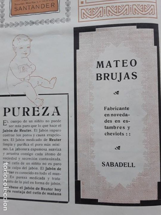 Collezionismo di Riviste e Giornali: FABRICA NOVEDADES EN ESTAMBRES Y CHEVIOTS MATEO BRUJAS SABADELL HOJA A&Ntilde;O 1906