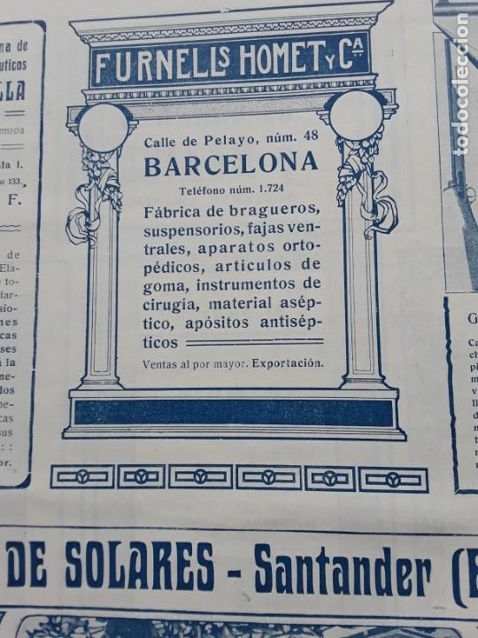 Coleccionismo de revistas y peri&oacute;dicos: FABRICA BRAGUEORS SUSPENSORIOS FAJAS APARATOS ORTOPEDICOS FURNELLS HOMET BARCELONA HOJA A&Ntilde;O 1906