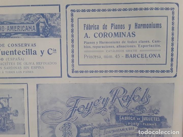 Coleccionismo de revistas y peri&oacute;dicos: FABRICA PIANOS HARMONIUMS A.COROMINAS / FABRICA PIANOS LOUIS IZABAL BARCELONA HOJA A&Ntilde;O 1906