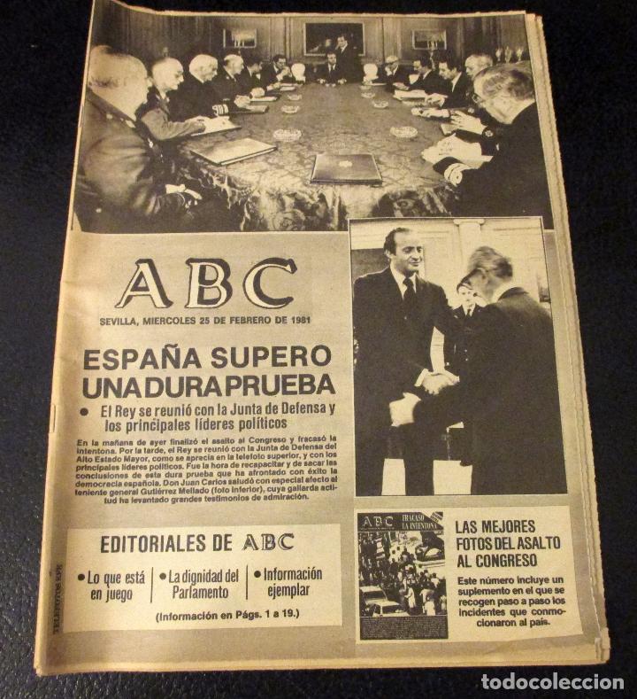 Coleccionismo de Revistas y Peri&oacute;dicos: ABC 25 febrero 1981. GOLPE ESTADO. 23F. TEJERO, MILANS DEL BOSCH...