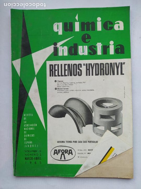 Sammeln von Zeitschriften und Zeitungen: REVISTA QUIMICA E INDUSTRIA. VOLUMEN 12. N&ordm; 2. ENERO 1965. RELLENOS HYDRONYL. TDKC77