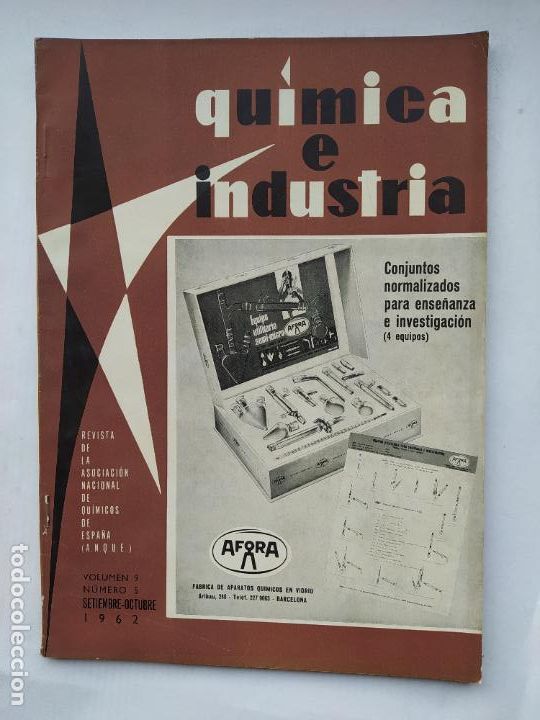 Sammeln von Zeitschriften und Zeitungen: REVISTA QUIMICA E INDUSTRIA. VOLUMEN 9. N&ordm; 5. SEPTIEMBRE 1962. AFORA PRODUCTOS. TDKC77