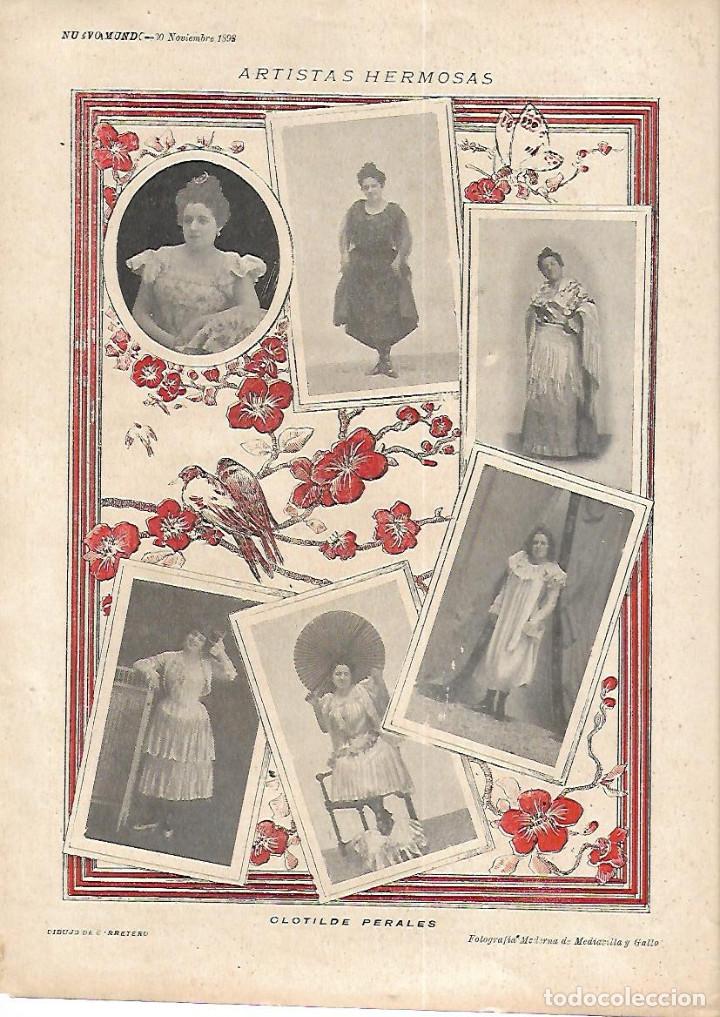 Collection Magazines and Newspapers: A&Ntilde;O 1898 CLOTILDE PERALES ARTISTA TEATRO OBRAS CANAL ISABEL II PRESA DEL VILLAR CARICATURA GRANADOS