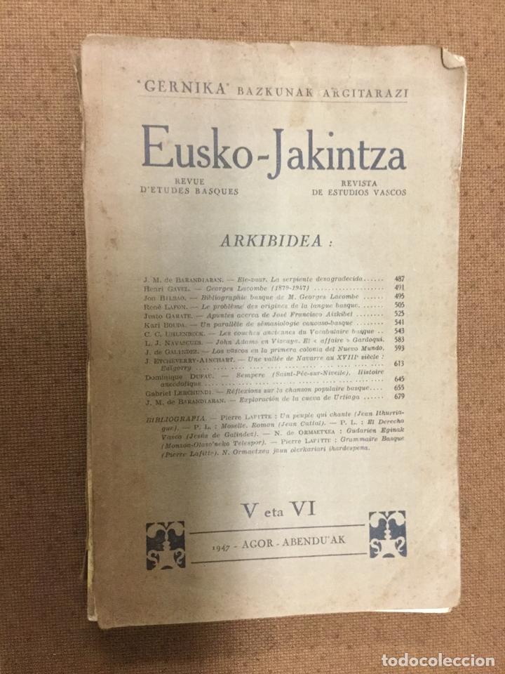 Collezionismo di Riviste e Giornali: Gernika Eusko Jakintza - Revista de estudios vascos 1947 V y VI - profusamente ilustrado 228p. 24x16