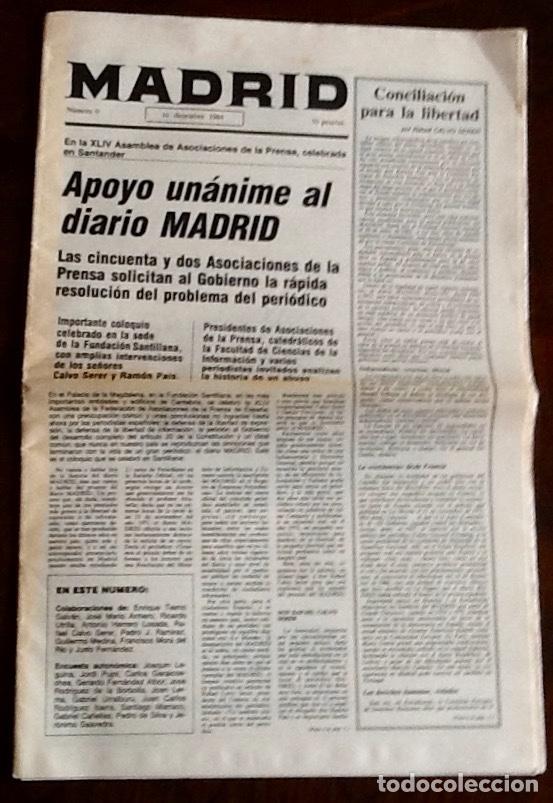 Coleccionismo de revistas y peri&oacute;dicos: PERIODICO - MADRID - NUMERO 0. -- 16-12-1984. . ENVIO CERTIFICADO INCLUIDO.