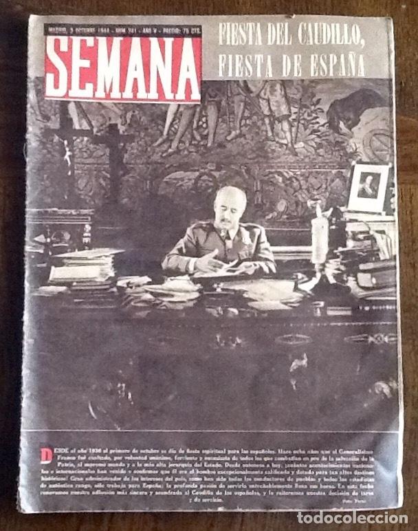 Coleccionismo de revistas y peri&oacute;dicos: REVISTA - SEMANA - 1944. FIESTA DEL CAUDILLO.. ENVIO CERTIFICADO INCLUIDO.