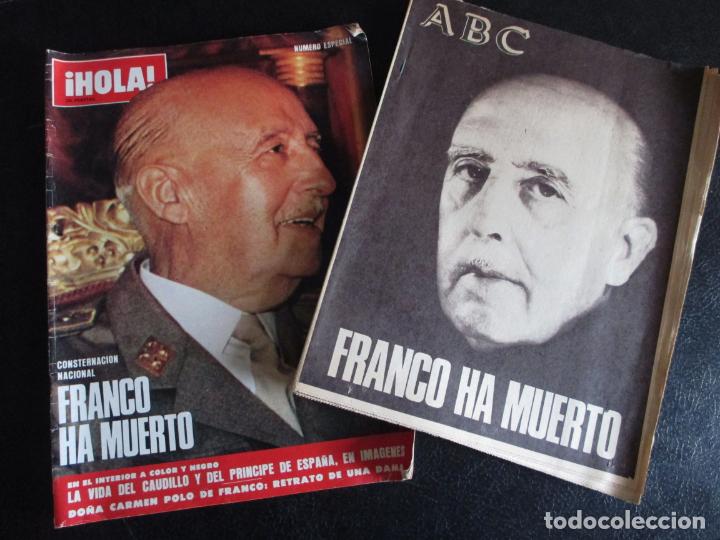 Coleccionismo de Revistas y Peri&oacute;dicos: FRANCO HA MUERTO. ABC 20 DE NOV DE 1975 + REVISTA HOLA N&ordm; ESPECIAL.