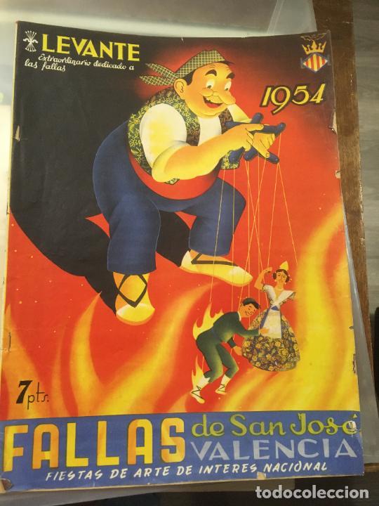 Coleccionismo de Revistas y Peri&oacute;dicos: Valencia, revista Levante extraordinario fallas a&ntilde;o 1954, mide 38 x 29. fotos,publicidad,entrevistas
