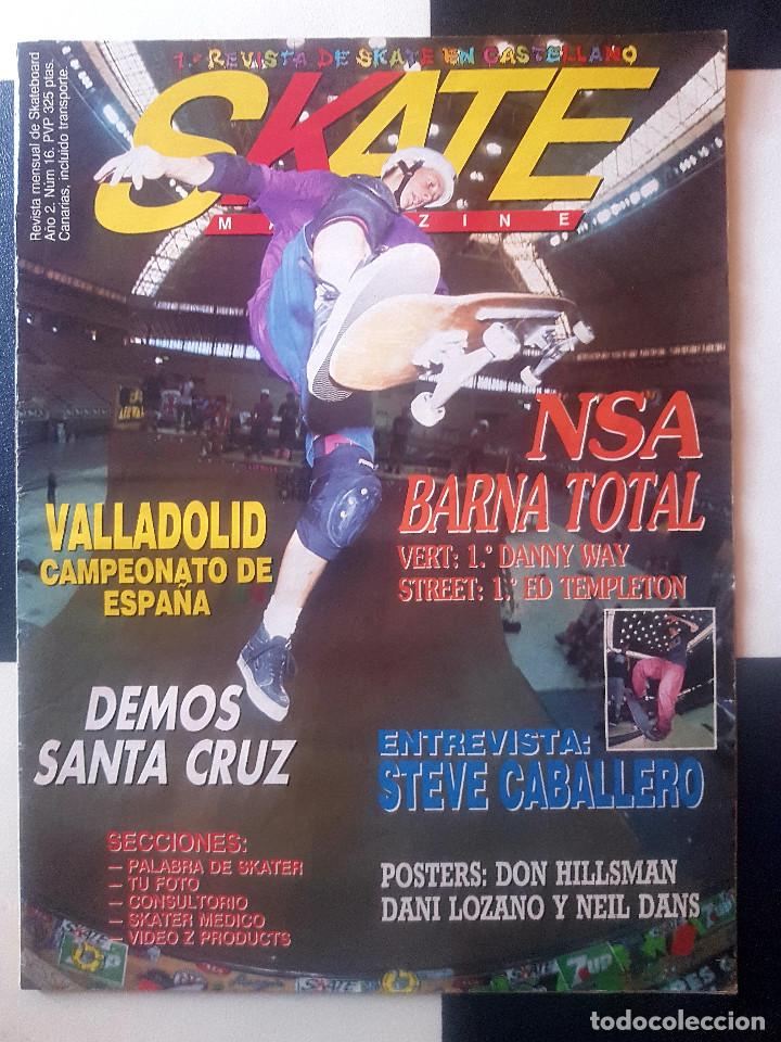 Coleccionismo de Revistas y Peri&oacute;dicos: SKATE MAGAZINE A&Ntilde;O2 N&ordm;16 TONY HAWK STEVE CABALLERO A&Ntilde;OS 90 INCLUYE POSTER