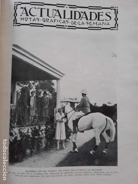 Collezionismo di Riviste e Giornali: CAMPO DE POLO PUERTA HIERRO ALFONSO XIII REINA DUQUE DE LOS ABRUZZOS MADRID HOJA REVISTA A&Ntilde;O 1928