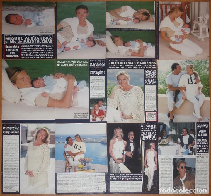 Collezionismo di Riviste e Giornali: MIRANDA RIJNSBURGER lote prensa clippings 1990s magazine articles photos Julio Iglesias hola