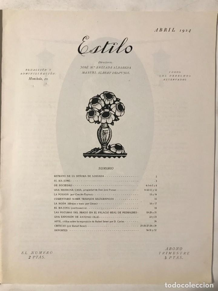 Coleccionismo de Revistas y Peri&oacute;dicos: REVISTA ESTILO ABRIL 1924. SOCIEDAD ,ARTE LITERATURA MODAS , SPORT