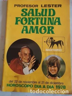 Colecionismo de Revistas e Jornais: SALUD, FORTUNA Y AMOR, HOR&Oacute;SCOPO D&Iacute;A A D&Iacute;A, PROF. LESTER 1978, JUAN XXIII Y JANE FONDA