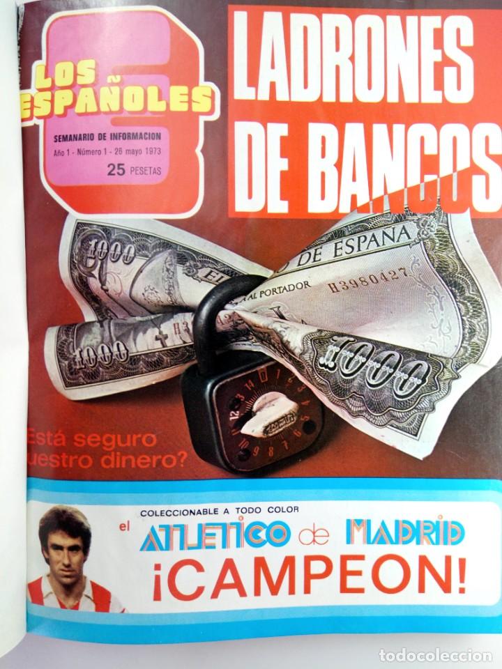 Coleccionismo de Revistas y Peri&oacute;dicos: 5 REVISTAS LOS ESPA&Ntilde;OLES ENCUIADERNADAS EN TELA - DEL N&ordm; 1 AL N&ordm; 5 (1973)