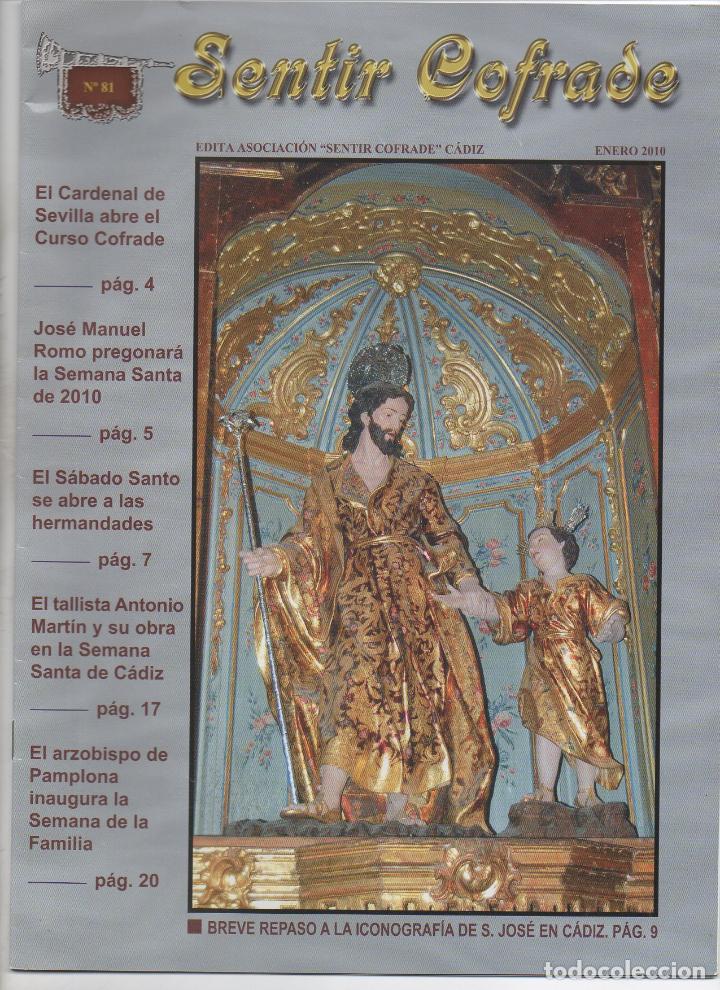 Coleccionismo de Revistas y Peri&oacute;dicos: SEMANA SANTA DE CADIZ. REVISTA SENTIR COFRADE . N&ordm; 81. ENERO A&Ntilde;O 2010 MUNDI-3677