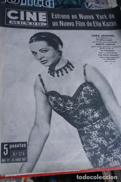 Coleccionismo de Revistas y Peri&oacute;dicos: CINE MUNDO N&ordm; 274 SARA MONTIEL ELAINE STEWART ROMY SCHNEIDER MICHAEL CRAIG JOSELITO 1957
