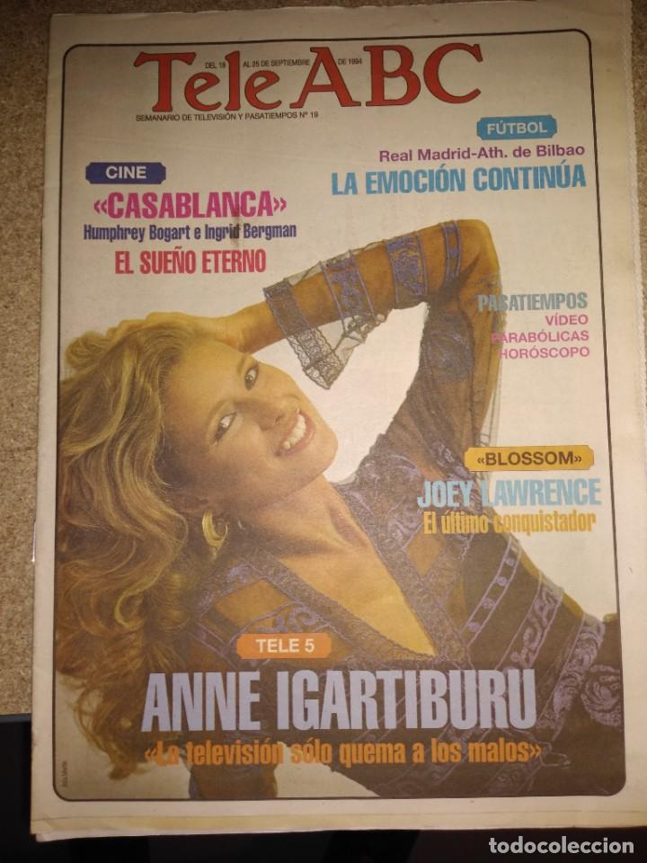 Coleccionismo de Revistas y Peri&oacute;dicos: TELE ABC . 18 al 25 septiembre 1994. Portada Anne Igartiburu..