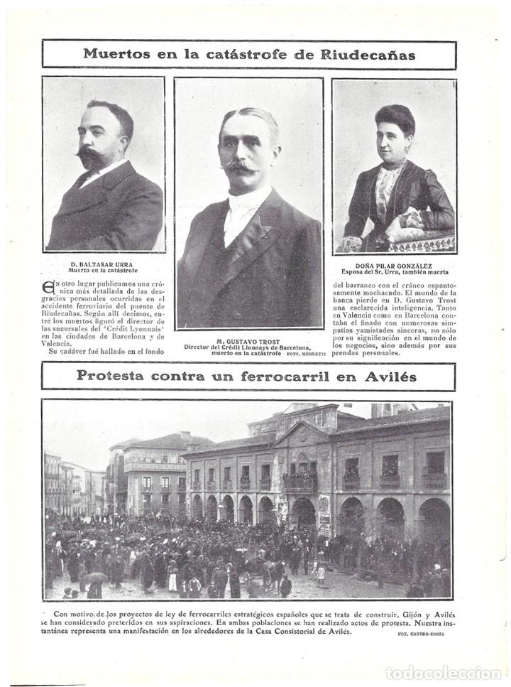Coleccionismo de Revistas y Peri&oacute;dicos: 1907 HOJA REVISTA ASTURIAS AVIL&Eacute;S AYUNTAMIENTO CASA CONSISTORIAL PROTESTA LEY DE FERROCARRILES