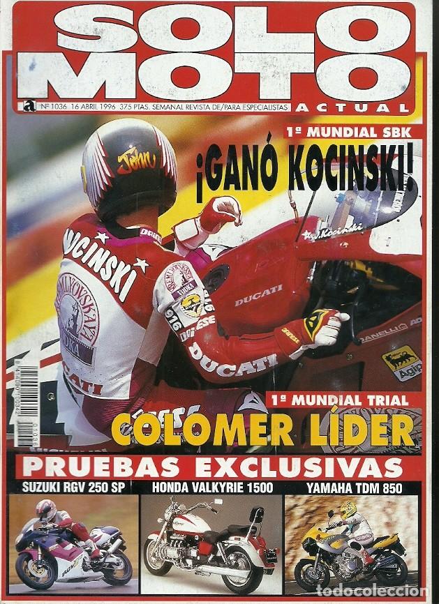 Coleccionismo de Revistas y Peri&oacute;dicos: REVISTA SOLO MOTO N&ordm; 1036 16 ABRIL 1996 GANO KOCINSKI