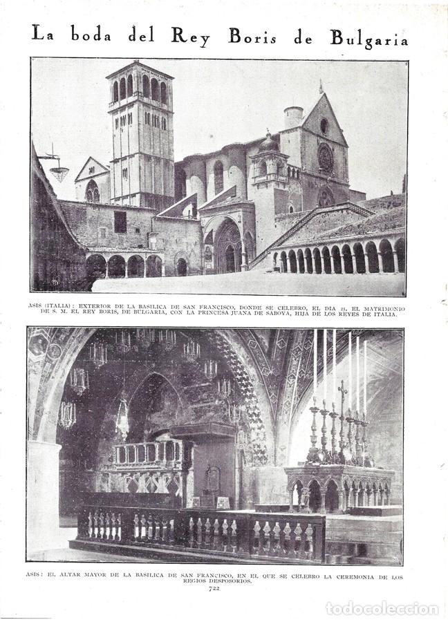 Coleccionismo de Revistas y Peri&oacute;dicos: 1930 HOJA REVISTA ITALIA AS&Iacute;S BAS&Iacute;LICA DE SAN FRANCISCO BODA DEL REY BORIS DE BULGARIA