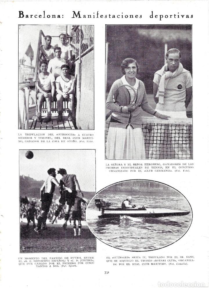 Colecionismo de Revistas e Jornais: 1930 HOJA REVISTA BARCELONA MAR&Iacute;TIMO LANCHA OUTRIGGER TRIPULADA POR SR. SANS TROFEO ROTARY CLUB